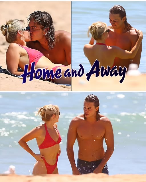 Making a splash! Home and Away’s Matt Evans and new cast member Sophea Pennington get hot and heavy as they pack on the PDA during break filming long-running series