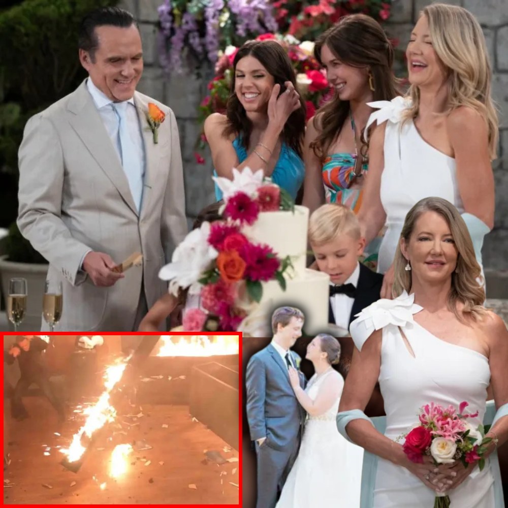 General Hospital Update: Wow, in General Hospital, Sonny sets fire to all the wedding pictures outdoors. Smoke billows up – and from the remains, an old photograph appears… showing Nina embracing Drew in the storage area