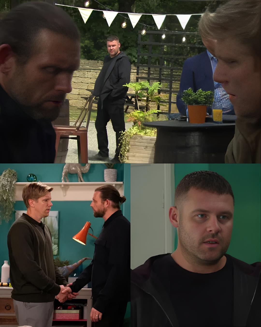 Aaron catches Robert and Kev in Emmerdale as they share a kiss