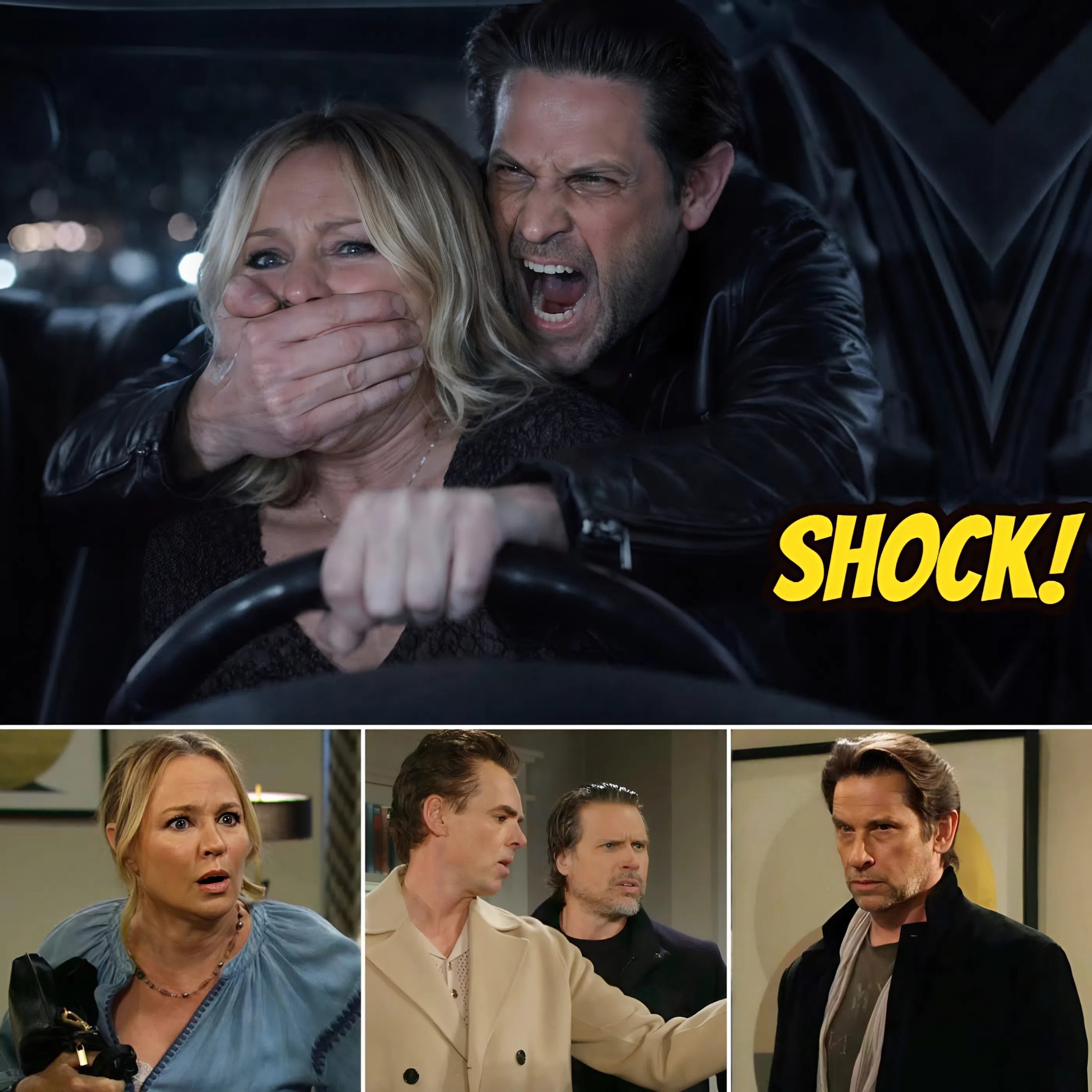 SHOCKING NEWS!! Matt Clark “escapes” and immediately turns Genoa City into a death trap: Sharon is strangled in her car, which then flips over in a sea of ​​flames, and Noah is sent straight to hell for his sins!